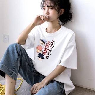 * * Anime Jujutsu Kaisen camisa de dibujos animados camisetas de manga corta T-Shirt moda/Oversize/pareja/más tamaño/camiseta Unisex (6)
