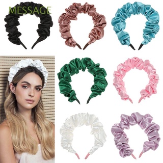 mensaje mujeres plisado hairbands color sólido retro hairloop hairloop nuevos accesorios de pelo moda diadema fiesta regalos lavado cara banda de pelo/multicolor