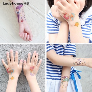 ladyhousehb niños de dibujos animados temporal tatuaje sirena pegatina impermeable falso tatuaje venta caliente (4)