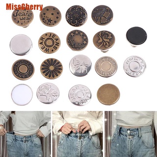 [MissCherry] 6 botones desmontables universales Jeans Clip botón perfecto ajuste sin necesidad de coser