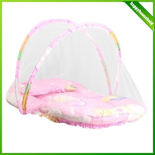 Algodón niños cuna cuna red recién nacido dormir cama mosquitera cama con almohada rosa (8)