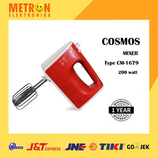 Cosmos CM 1679/mezclador de mano rojo 5 velocidades 200 vatios/CM1679