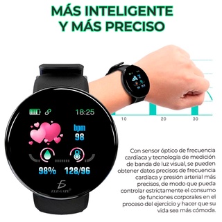Reloj Inteligente D18 Bluetooth Deportivo Con Monitor De Presión Arterial/Ritmo Cardíaco (4)