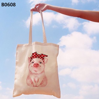 lindo cerdo/gato/perro bolso de lona coreano moda niña estudiante sling bolsas