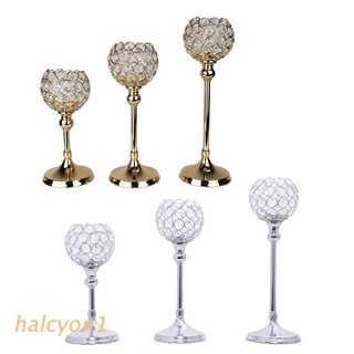 HALCY Crystal portavelas Set de 2 - candelabro decorativo portavelas para mesa centro de mesa, navidad, boda, comedor, fiesta