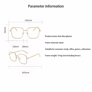 HUASHENG Simple Gafas de computadora Retro Protección ocular Gafas a prueba de luz azul Brillo Hombre Marco geométrico Ultraligero Ropa de moda Mujer Gafas coreanas/Multicolor (3)
