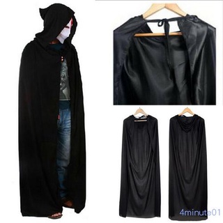 na largo con capucha capa adulto miedo negro disfraz de halloween capa muerte cosplay