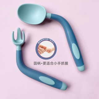 Tenedor plegable para bebé, vajilla de entrenamiento, cuchara de silicona suave