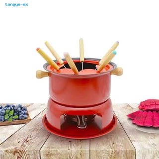 <COD> 2 Colors Food Melt Fondue Candy Melting Pot Chocolate Fondue Melter Set Easy to Clean for Home