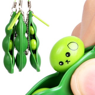 Pop It Fidget Juguete/Infinite Squeeze Edamame Toys Peas Beans Keychain /cartera Mochila Llavero Pequeño Juguete/Adult Figet Stress Toy