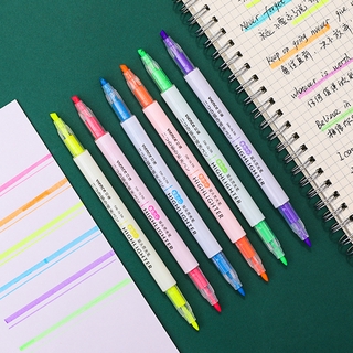 6 pzs rotuladores de colores/pluma de doble cabeza/papelería para estudiantes