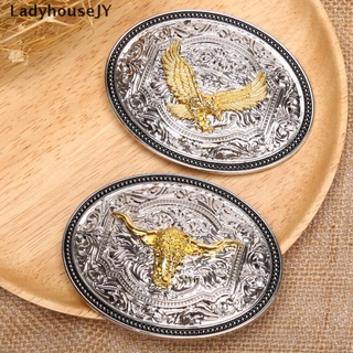 LadyhouseJY Long Horn Bull Eagle Western Belt Buckle Golden Texas Cowboy Western Buckles Hot Sell