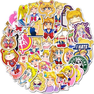 🤷‍♀️50Pcs/Classic Anime Sailor Moon Stickers For Laptop Luggage Bicycle Phone Case Skateboard Pad Waterproof Kids Decal GVnC