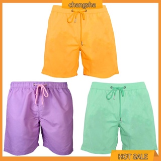 Br-Pantalones cortos De baño con cordón Que cambia De color con secado rápido/shorts De playa
