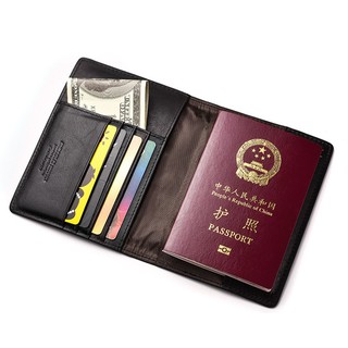 Soporte de pasaporte de viaje de cuero conveniente caso de pasaporte tarjeta de identificación