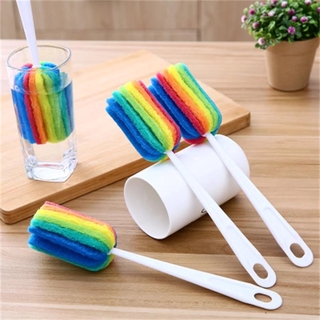[Long-handled Sponge Multicolored Cup Brush] [Kitchen Dishwashing Brush, Cleaning Brush For Tableware And Kitchenware] [Household Cleaning Brush]