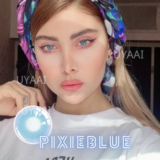 UYAAI 2pcs/pair Colored Contact Lenses Blue Pixie Series Myopia Yearly Cosmetic Lentillas De Color Para Ojos blue color
