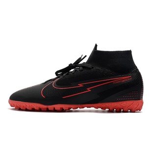 Nike Assassin 13a Generación De Alta Parte Superior Impermeable De Punto Flyknit Hierba Stud Fútbol Zapatos Negro Rojo