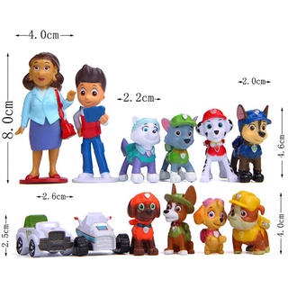 🔥Vendendo🔥Paw Patrol 12 unids/Set patrulla canina rescate perro figura muñecas juguetes PVC Anime modelo de acción niño regalo de cumpleaños figura de acción (3)