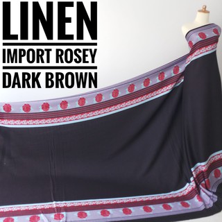 Importado Rosey marrón oscuro lino metro tela (0,5 m)