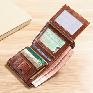 Leather Men Wallet Small Mini Card Holder Male Wallet Pocket Retro Purse