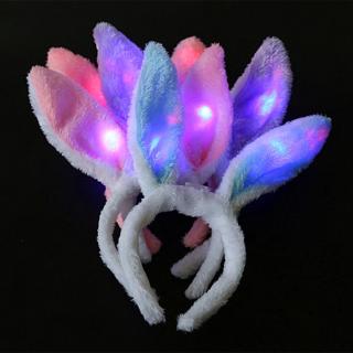 Linda diadema orejas de conejo, LED Hair Hoop Glow diadema, Flashing Glow accesorios para el pelo suministros de fiesta