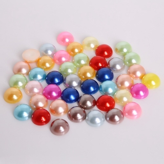 Nuevas 2MM 1000pzas de cuentas de perla redonda plana de perlas de imitación de perla para manualidades ABS para álbum de recortes joyería (6)