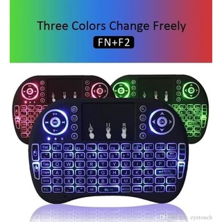 I8 Mini teclado inalámbrico Touchpad Rc con retroiluminación de 3 colores