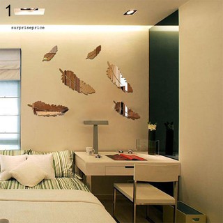 SPP_8 pzs/juego de plumas modernas de acrílico espejo de pared/decoración de oficina/hogar/regalo (3)