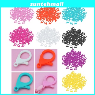 100Pcs Plastic Buckle Snap Hook Lobster Clasp for DIY Keychain Bags