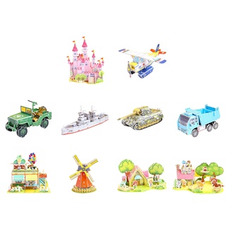 je juguetes educativos para niños modelo kit zoológico rompecabezas jardín 3d rompecabezas de dibujos animados castillo