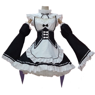 re:zero kara hajimeru lsekai seikatsu twins ram/rem maid vestido de cosplay disfraz de fiesta (6)
