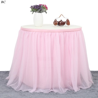 Decoración de boda tul falda de mesa de Color sólido mantel de tela para rectángulo mesa redonda fiesta Festival de cumpleaños (3)