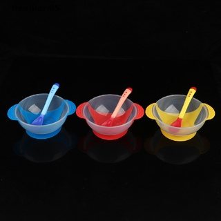 Ifashion65 Baby feeding tableware set baby suction cup bowl sense spoon double ear bowl set MX