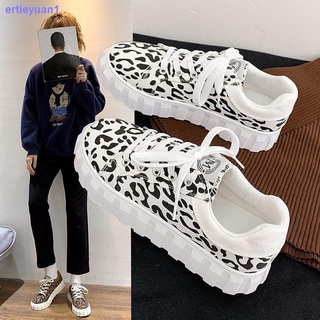 2021 nueva Primavera Retro Hong Kong estampado De Leopardo zapatos De Lona para mujer versión Coreana De zapatos Placa Ulzzang Ins Rua