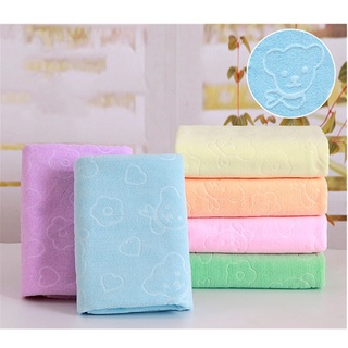 (1 pieza) toalla de secado rápido 70 cm x 140 cm toalla de baño absorbente microfibra 120 g oso en relieve mamania tuala mandi (1)