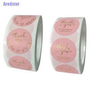 [Aredstar] 500pcs Per roll Thank You Sticker Seal Labels Pink label paper Sticker