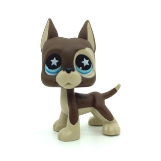 Littlest Pet Shop Lps Figura de ojos estrellada ojos Deep Brown Grande Dane Puggy Dog