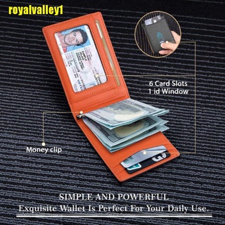 royalvalley1 cartera minimalista delgada para hombres con Clip de dinero RFID bloqueo bolsillo frontal cuero genuino JSA