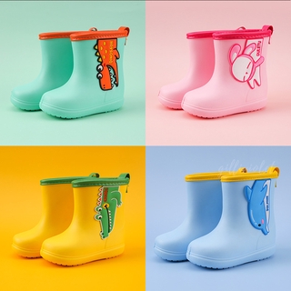 Niños lindo de dibujos animados Animal botas de lluvia Material EVA antideslizante ligero bebé zapatos de lluvia