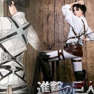 YUKEES ajustable Anime arnés cinturón Cosplay ataque en Titan chal cinturón traje adulto disfraces moda Recon Corps Shingeki No Kyojin pantalones cortos de cuero/Multicolor (5)