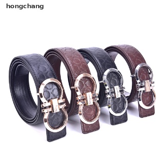 hongchang ferragamo - cinturón de cuero para hombre, hebilla lisa mx
