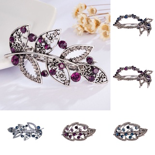 as Fashion Leaves Butterfly Hair Pin Clip Women Rhinestone Flower Jewelry Gift