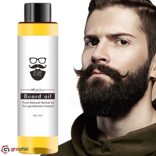 1 pc 30ml mokeru 100% orgánico aceite de barba productos de pérdida de cabello spray barba crecimiento aceite para el crecimiento de los hombres barba crecer pro grop