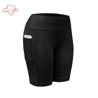 pantherpink Women Elastic High Waist Sports Shorts Quick-dry Yoga Running Gym Fitness Pants