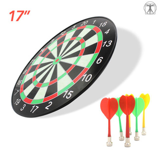 17inch Plastic Dartboard Dart Board Game Set with 6 Magnetic Darts for Competition Family Entertainment