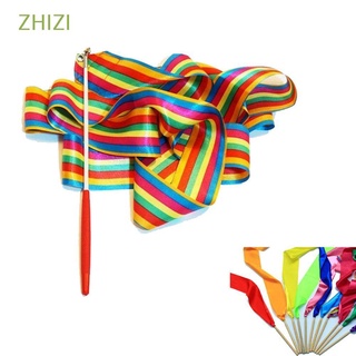ZHIZI 7 colores entrenamiento Ballet 4M arte gimnasia varilla de giro nuevo gimnasio cinta de baile rítmico Multicolor Streamer/Multicolor