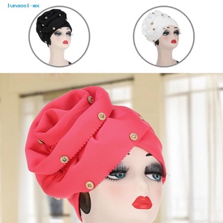 lunasol.mx gorro turbante agradable a la piel decoración de flores sombrero de bandana plegable accesorios para el cabello