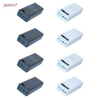 janice7 desmontable qc3.0 pd pantalla lcd diy 16x18650 batería caso banco del poder shell 5w/10w caja de carga inalámbrica sin batería
