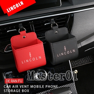 Coche salida de aire bolsa de almacenamiento de la caja para Lincoln Corsair CONTINENTAI MKC MK cuero Auto salida de aire gafas organizador bolsas